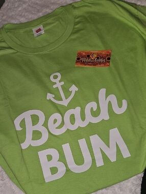 Hanes Lime Green "Beach Bum" Short Sleeve Tee